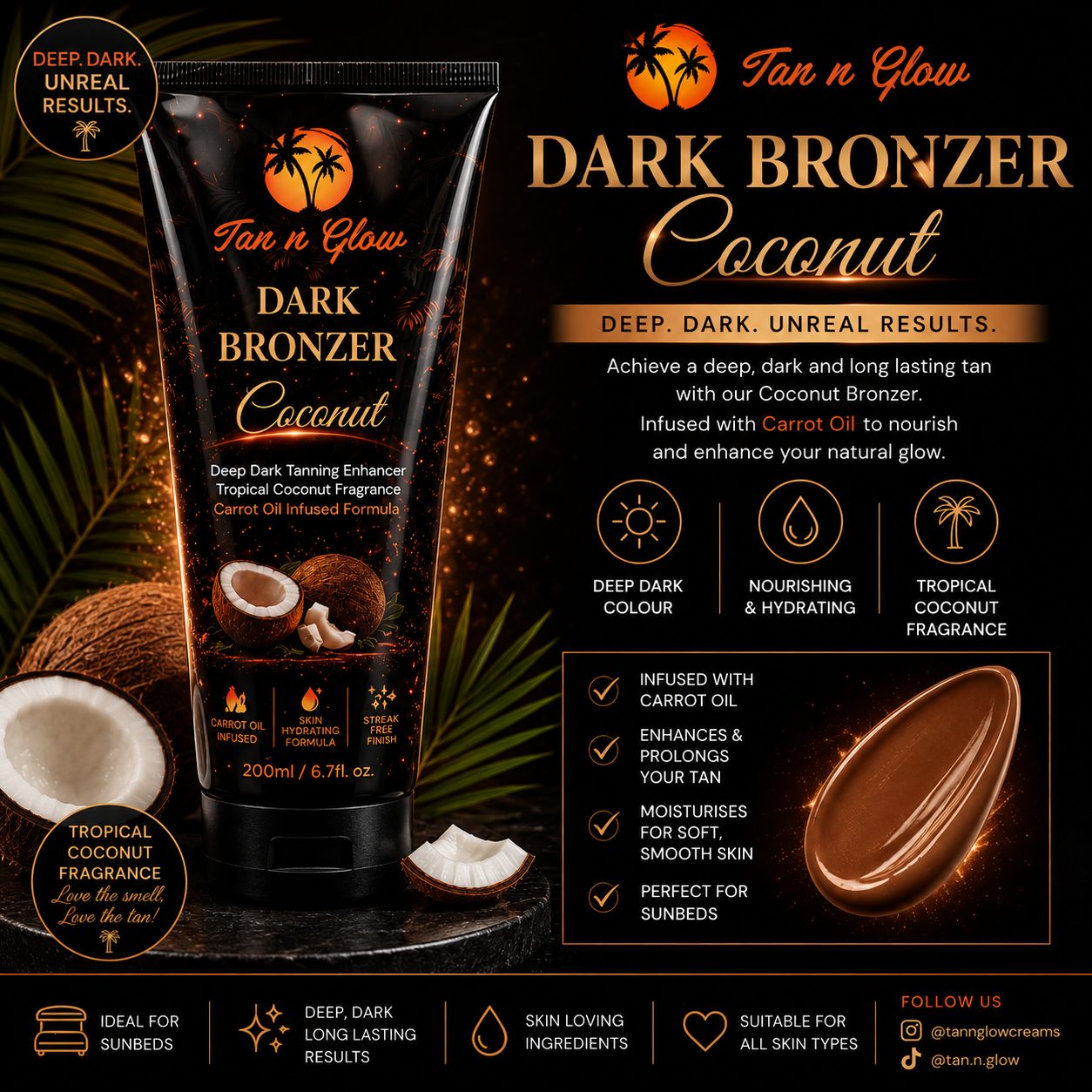 Dark Bronzer Cream Coconut 🥥